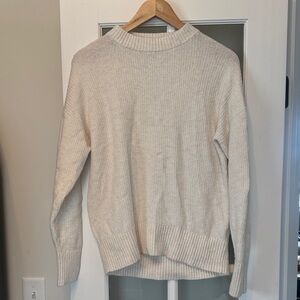 Old Navy Cream Ribbed Crew Sweater